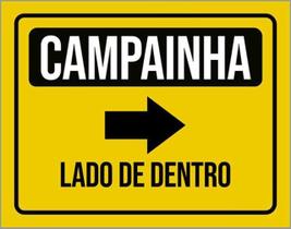 Kit 3 Placas Campainha Lado De Dentro Seta Direita