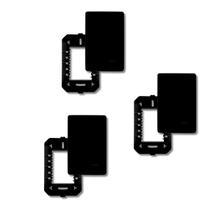 Kit 3 Placas Cega Com Suporte 4x2 Habitat Black Fame 4068