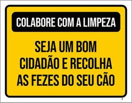 Kit 3 Placas Colabore Limpeza Seja Bom Cidadão Recolha 36X46