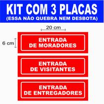 Kit 3 Placas Condominio 20x6cm P.S 0,5 mm