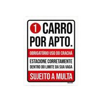 Kit 3 Placas Condominio Garagem 1 Carro Por Apartamento