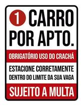 Kit 3 Placas Condominio Garagem 1 Carro Por Apartamento