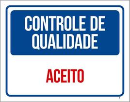 Kit 3 Placas Controle De Qualidade Aceito