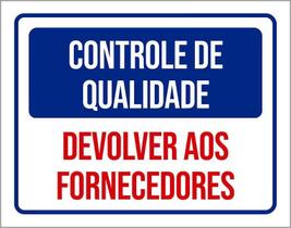 Kit 3 Placas Controle De Qualidade Devolver Fornecedores