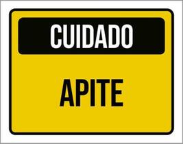 Kit 3 Placas Cuidado Apite Amarelo 36X46