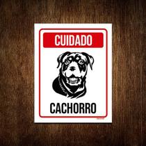 Kit 3 Placas Cuidado Cachorro Rottweiler 1