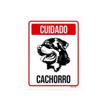 Kit 3 Placas Cuidado Cachorro Rottweiler 3