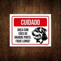 Kit 3 Placas Cuidado Cão Área Cães Grande Porte Fique Longe