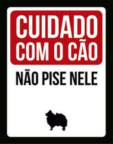 Kit 3 Placas Cuidado Cão Não Pise Nele Lulu 36X46