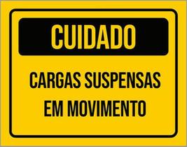 Kit 3 Placas Cuidado Cargas Suspensas Em Movimento 36X46