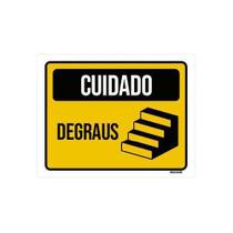 Kit 3 Placas Cuidado Degraus