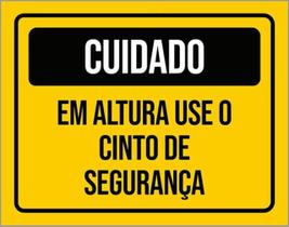 Kit 3 Placas Cuidado Em Altura Use Cinto De Segurança