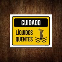 Kit 3 Placas Cuidado Líquidos Quentes