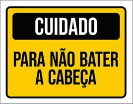 Kit 3 Placas Cuidado Para Não Bater Cabeça