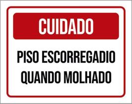 Kit 3 Placas Cuidado Piso Escorregadio Quando Molhado 36X46
