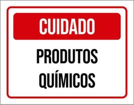 Kit 3 Placas Cuidado Produtos Químicos