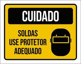 Kit 3 Placas Cuidado Soldas Use Protetor Adequado