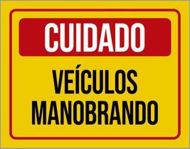 Kit 3 Placas Cuidado Veículos Manobrando Amarela 36X46