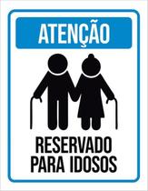 Kit 3 Placas De Atenção Reservado Idosos 36X46