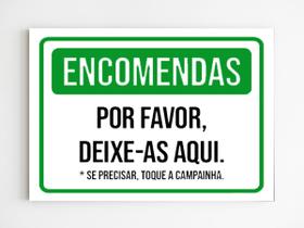 kit 3 placas de aviso deixe as encomendas aqui mdf 20x29