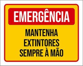 Kit 3 Placas De Emergência Mantenha Extintores 36X46