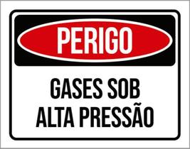 Kit 3 Placas De Perigo Gases Sob Alta Pressão 36X46