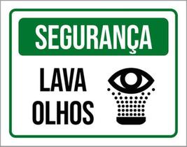 Kit 3 Placas De Segurança Aviso Lava Olhos 36X46