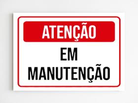 Kit 3 Placas de sinalização atenção em manutenção aviso mdf