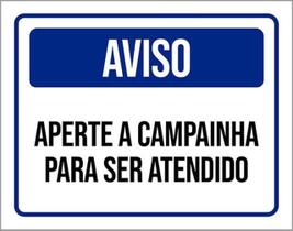 Kit 3 Placas De Sinalização - Aviso Aperte A Campainha