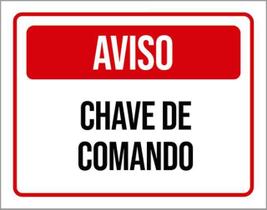 Kit 3 Placas De Sinalização - Aviso Chave De Comando