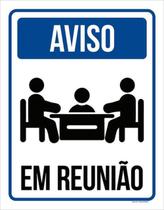 Kit 3 Placas De Sinalização Aviso Sala Em Reunião