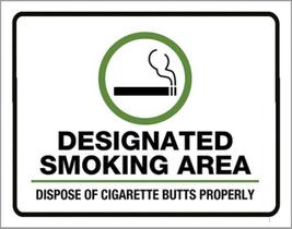 Kit 3 Placas De Sinalização - Designated Smoking Area Kit 3 Placas De Sinalização - Designated Smoking Area