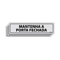 Kit 3 Placas De Sinalização Mantenha A Porta Fechada 30x7 Ecom IA - B-514 F9e Kit 3 Placas De Sinalização Mantenha A Porta Fechada 30x7 Ecom IA - B-514 F9e