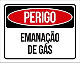 Kit 3 Placas De Sinalização - Perigo Emanação De Gás