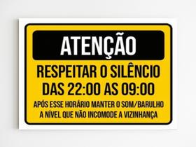 Kit 3 Placas de sinalização respeitar o silêncio aviso mdf