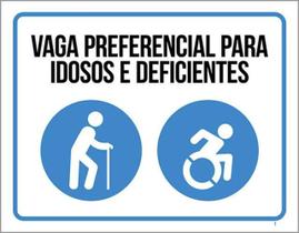 Kit 3 Placas De Sinalização - Vaga Preferencial Idosos