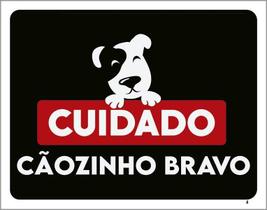 Kit 3 Placas Decorativa - Cuidado Cãozinho Bravo