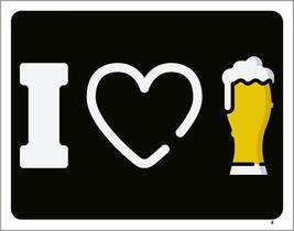 Kit 3 Placas Decorativa - I Love Beer Eu Amo Cerveja