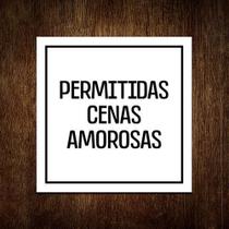 Kit 3 Placas Decorativa - Permitidas Cenas Amorosas