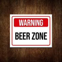 Kit 3 Placas Decorativa - Warning Beer Zone