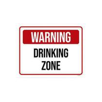 Kit 3 Placas Decorativa - Warning Drinking Zone