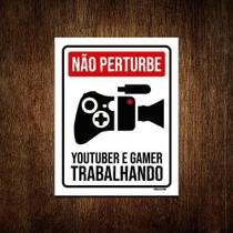 Kit 3 Placas Decorativa Youtuber Gamer Trabalhando Xb