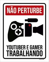 Kit 3 Placas Decorativa Youtuber Gamer Trabalhando Xb