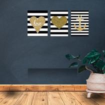 Kit 3 Placas Decorativas Amor 01 MDF 3mm 18x26