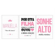Kit 3 Placas Decorativas com NOME - personalizada (28x20 cm) Kit 3 Placas Decorativas com NOME - personalizada (28x20 cm)