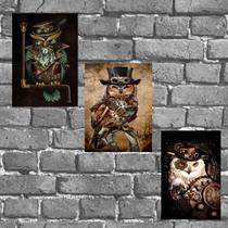 Kit 3 Placas Decorativas Corujas 18X27Cm