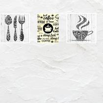 Kit 3 Placas Decorativas Cozinha 04 MDF 3mm 18x26