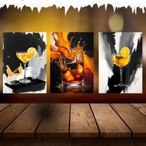 Kit 3 Placas Decorativas Drink MDF 3mm 18x26 Kit 3 Placas Decorativas Drink MDF 3mm 18x26