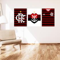 Kit 3 Placas Decorativas Flamengo 02 MDF 3mm 18x26