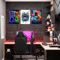 Kit 3 Placas Decorativas Gamer MDF 3mm 18x26
